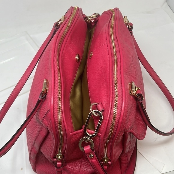 Coach 30092 Madison Embossed Leather Georgie Shoulder Satchel in Pink Ruby - Picture 7 of 16